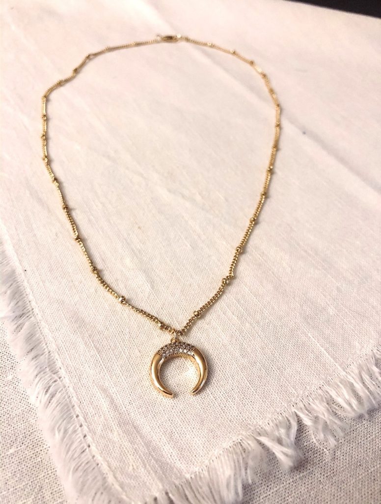 Gold Crescent Moon Diamond Necklace - Made Market